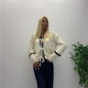 cardigan chiusura con fiocchi e applicazioni wave